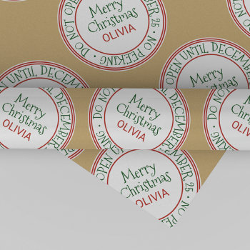 Do Not Open Until December 25 Christmas Wrapping Paper by ChristmasPaperCo at Zazzle