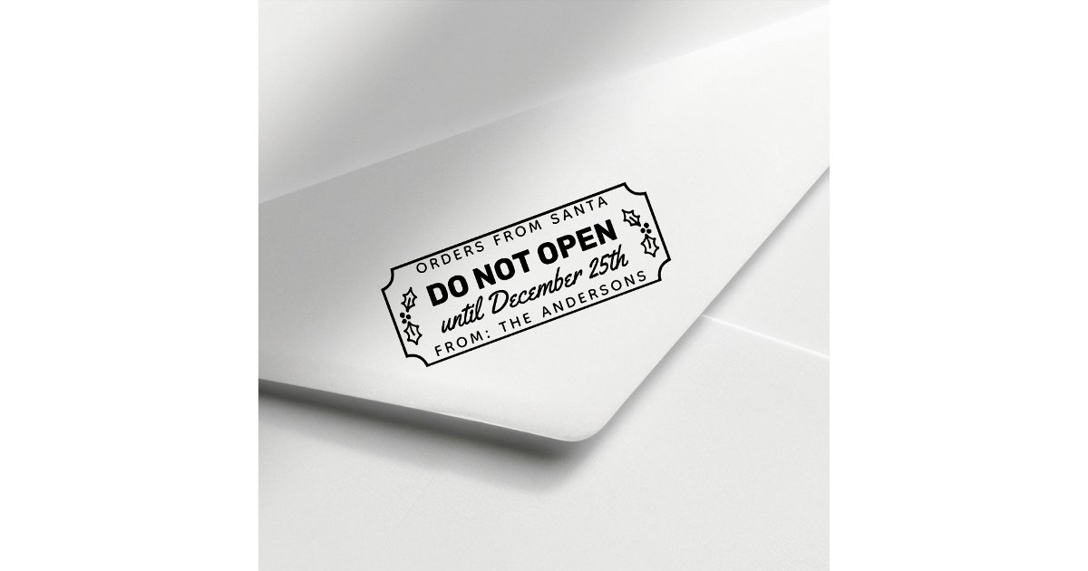 Do Not Open Until December 25th Christmas Self-inking Stamp | Zazzle