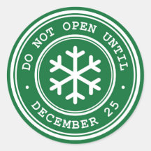 Do Not Open Until Green Christmas Gift Tag