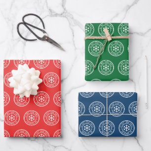 Do Not Open Until Red, Green and Blue Christmas Wrapping Paper Sheets