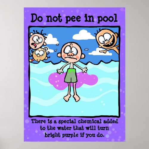 Do not PEE in the pool Anti_pee campaign Poster
