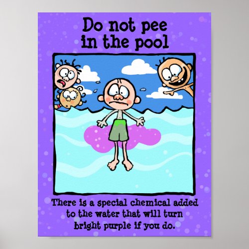Do not PEE in the pool Shame is good deterrent Poster