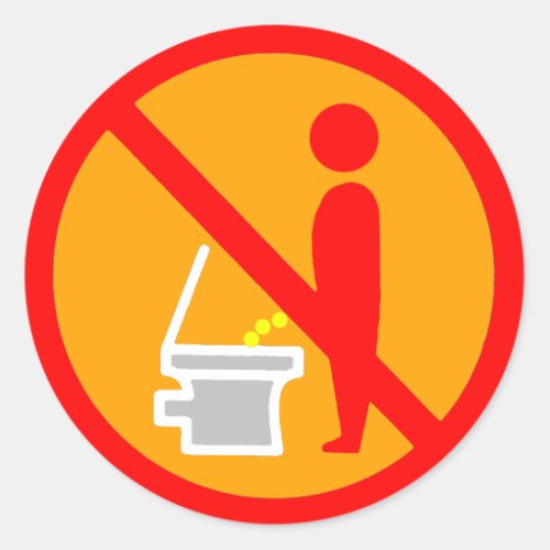DO NOT PEE TOILET ROAD SIGN CLASSIC ROUND STICKER