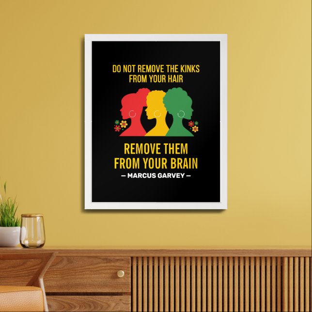 DO NOT REMOVE THE. KINKS FROM YOUR HAIR Afro Framed Art (Living Room)