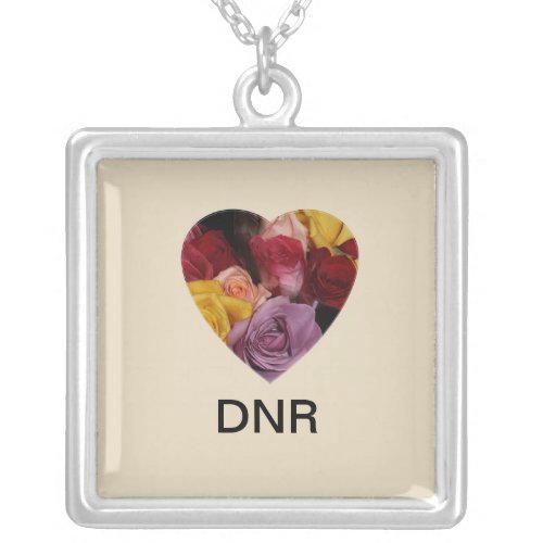 Do Not Resuscitate Heart Silver Plated Necklace