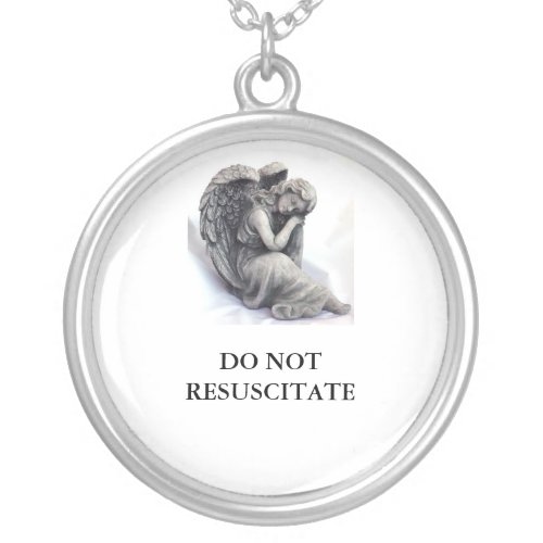 DO NOT RESUSCITATE SILVER PLATED NECKLACE