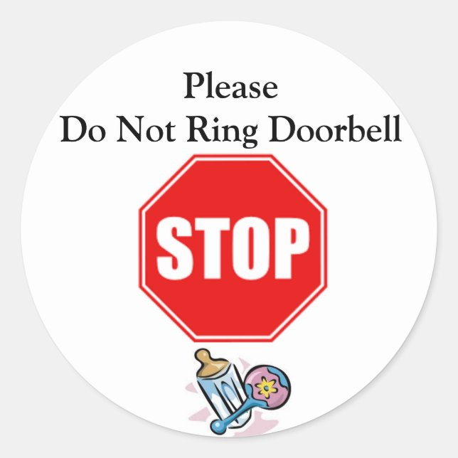 Do Not Ring Doorbell Sticker (Front)