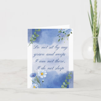 Do not sit by my grave and weep letterpress thank you card