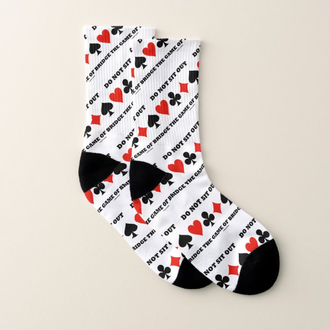 Do Not Sit Out The Game Of Bridge Four Card Suits Socks (Pair)