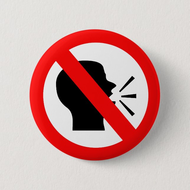 Do not speak pinback button (Front)