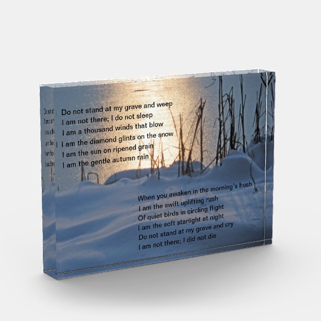 Do Not Stand At My Grave and Weep Sympathy Gift (Left)