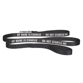 DO NOT STARTLE ME Pet Name Custom Color Pawprints Pet Leash