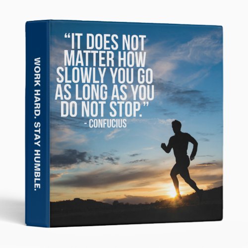 DO NOT STOP Running Marathon Workout Motivational 3 Ring Binder