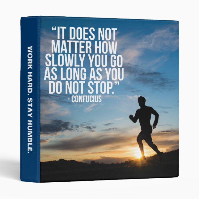 DO NOT STOP. Running Marathon Workout Motivational 3 Ring Binder (Front/Spine)