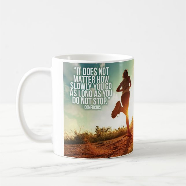 DO NOT STOP. Running Marathon Workout Motivational Coffee Mug (Left)