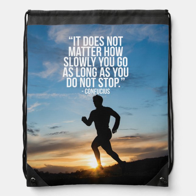 DO NOT STOP. Running Marathon Workout Motivational Drawstring Bag (Front)
