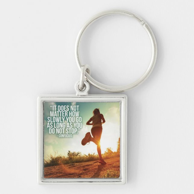 DO NOT STOP. Running Marathon Workout Motivational Keychain (Front)