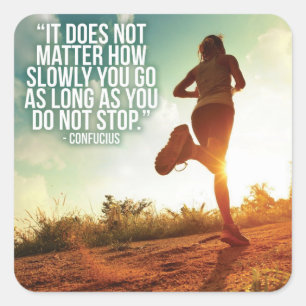 DO NOT STOP. Running Marathon Workout Motivational Square Sticker