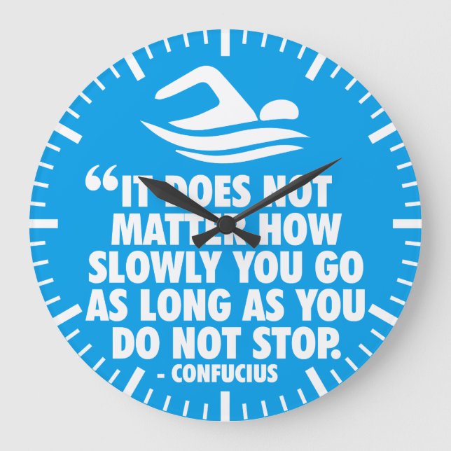 DO NOT STOP - Swimming Motivational Large Clock (Front)