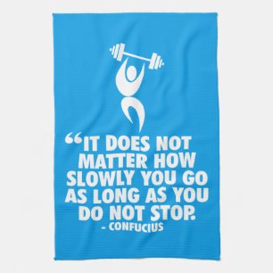 DO NOT STOP. "Weight Lifting" Workout Motivational Kitchen Towel