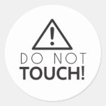 Do Not Touch Classic Round Sticker at Zazzle
