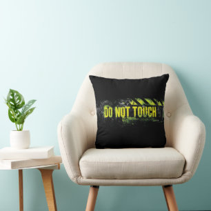 "Do Not Touch" Grunge Warning Sign Throw Pillow
