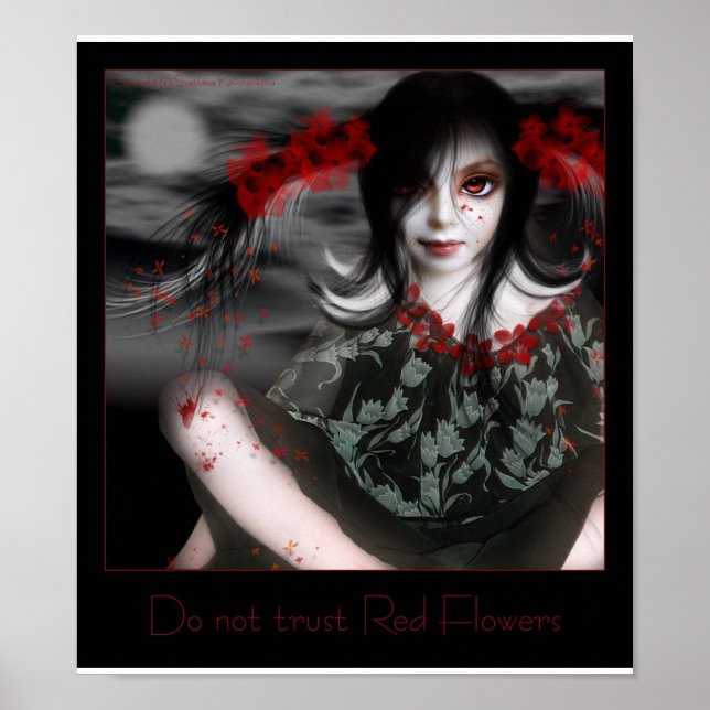 Do not trust Red Flowers Poster (Front)