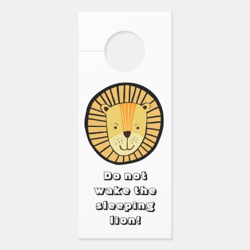 Do Not Wake the Sleeping Lion Kids Room Door Hanger