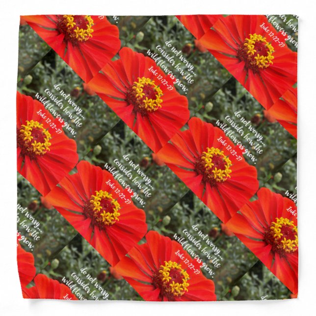Do Not Worry Consider Wild Flowers Christian Bible Bandana (Front)