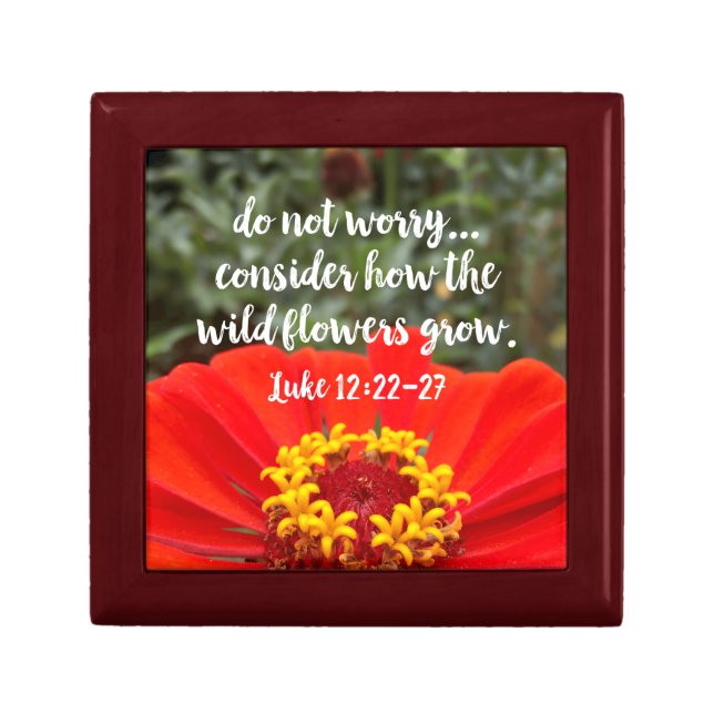 Do Not Worry Consider Wild Flowers Christian Bible Gift Box (Front)