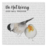 Do Not Worry Matthew 6:26 Watercolor Birds