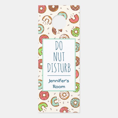 Do Nut Disturb Pun Donut Pattern Door Hanger