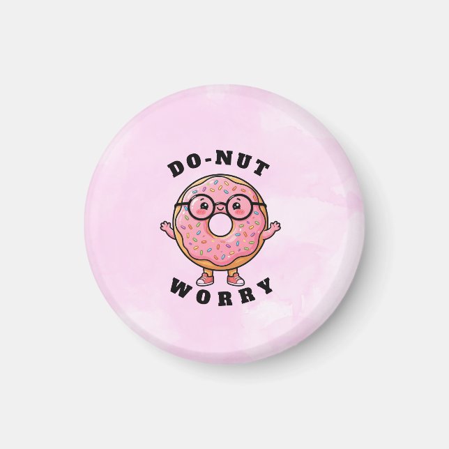 Do‑nut Worry – Cute Donut Cartoon Character Magnet (Front)
