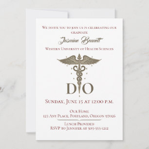 DO Ostopathic Physician Graduation Party Invitation