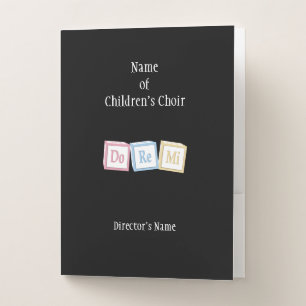 "Do Re Mi" Children's Choir Music Ensemble Black Pocket Folder