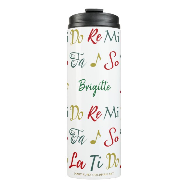 Do Re Mi Cute Personalized Holiday Singer Thermal Tumbler (Front)