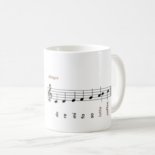 Do Re Mi Fa So Latte Coffee Music Happy Day Mug