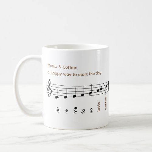 Do Re Mi Fa So Latte Coffee Music Happy Day Mug 