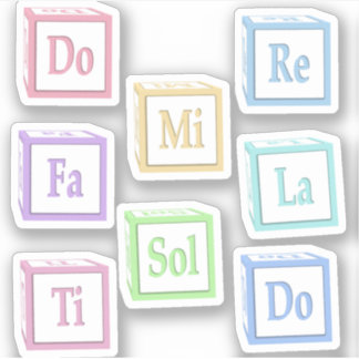 Do Re Mi Fa Sol La Ti Solfege Musical.Baby Blocks Sticker