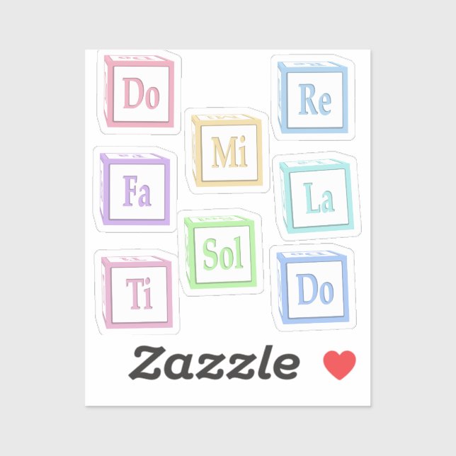 Do Re Mi Fa Sol La Ti Solfege Musical.Baby Blocks Sticker (Sheet)