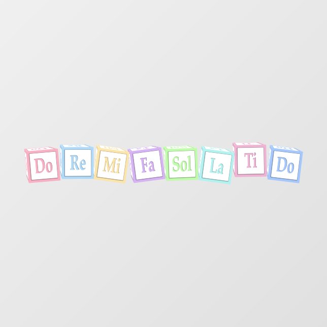 "Do Re Mi" Full Octave Musical Baby Blocks Kids Floor Decals (Front)