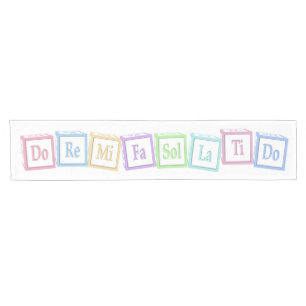 "Do Re Mi" Full Octave Solfege Musical Baby Blocks Short Table Runner