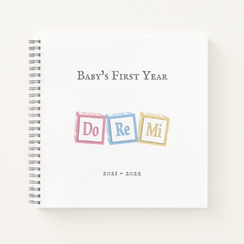 Do Re Mi Musical Baby Blocks Diary Scrapbook Notebook