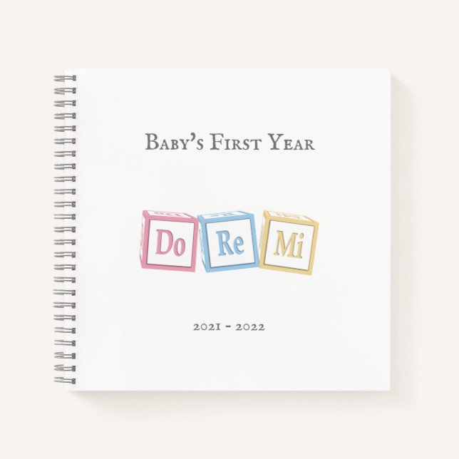 "Do Re Mi" Musical Baby Blocks Diary Scrapbook Notebook (Front)
