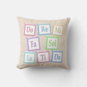"Do Re Mi" Octave Solfeggio Musical Baby Blocks Throw Pillow