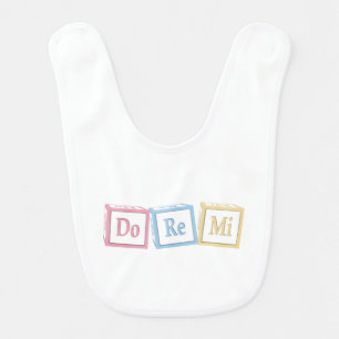 "Do Re Mi" Solfeggio Baby Blocks Kids Music Baby Bib