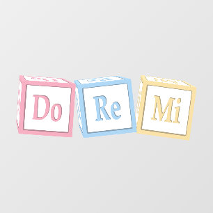 "Do Re Mi" Solfeggio Baby Blocks Kids Music Floor Decals
