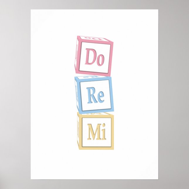 "Do Re Mi" Solfeggio Baby Blocks Kids Music Poster (Front)