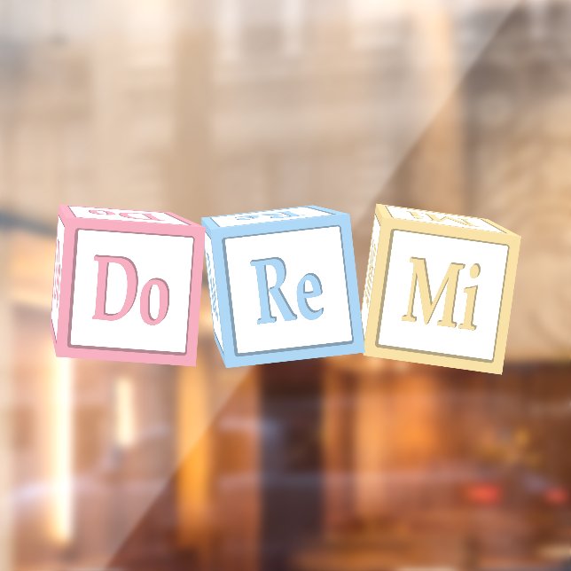 "Do Re Mi" Solfeggio Baby Blocks Kids Music Window Cling (Sheet 2)