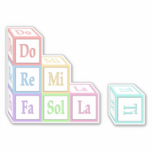 "Do Re Mi" Stacked Musical Baby Blocks Kids Sticke Sticker